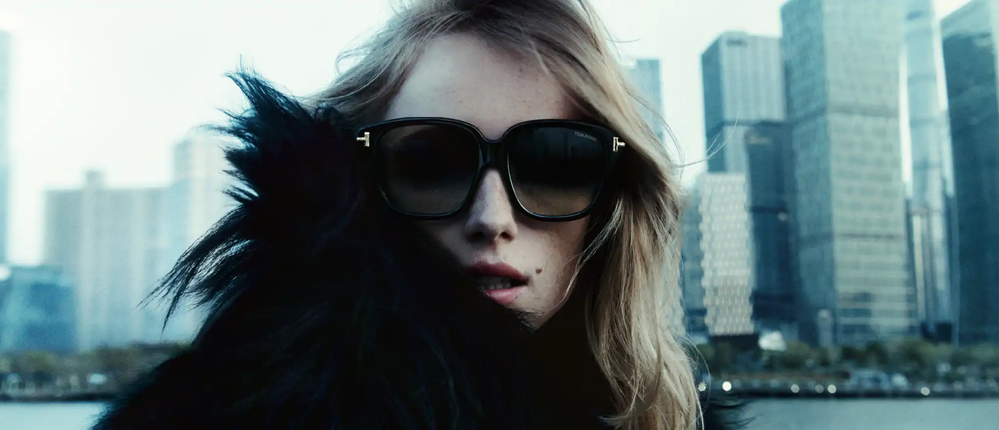 Woman wearing TOM FORD sunglasses