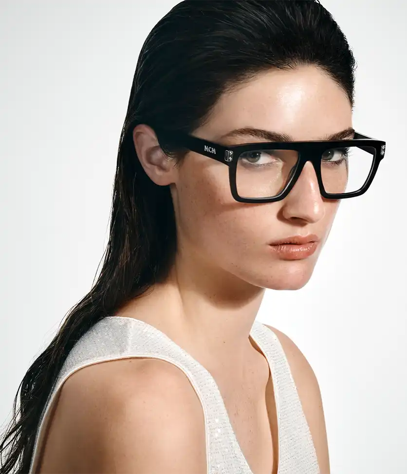 Woman wearing MCM eyeglasses